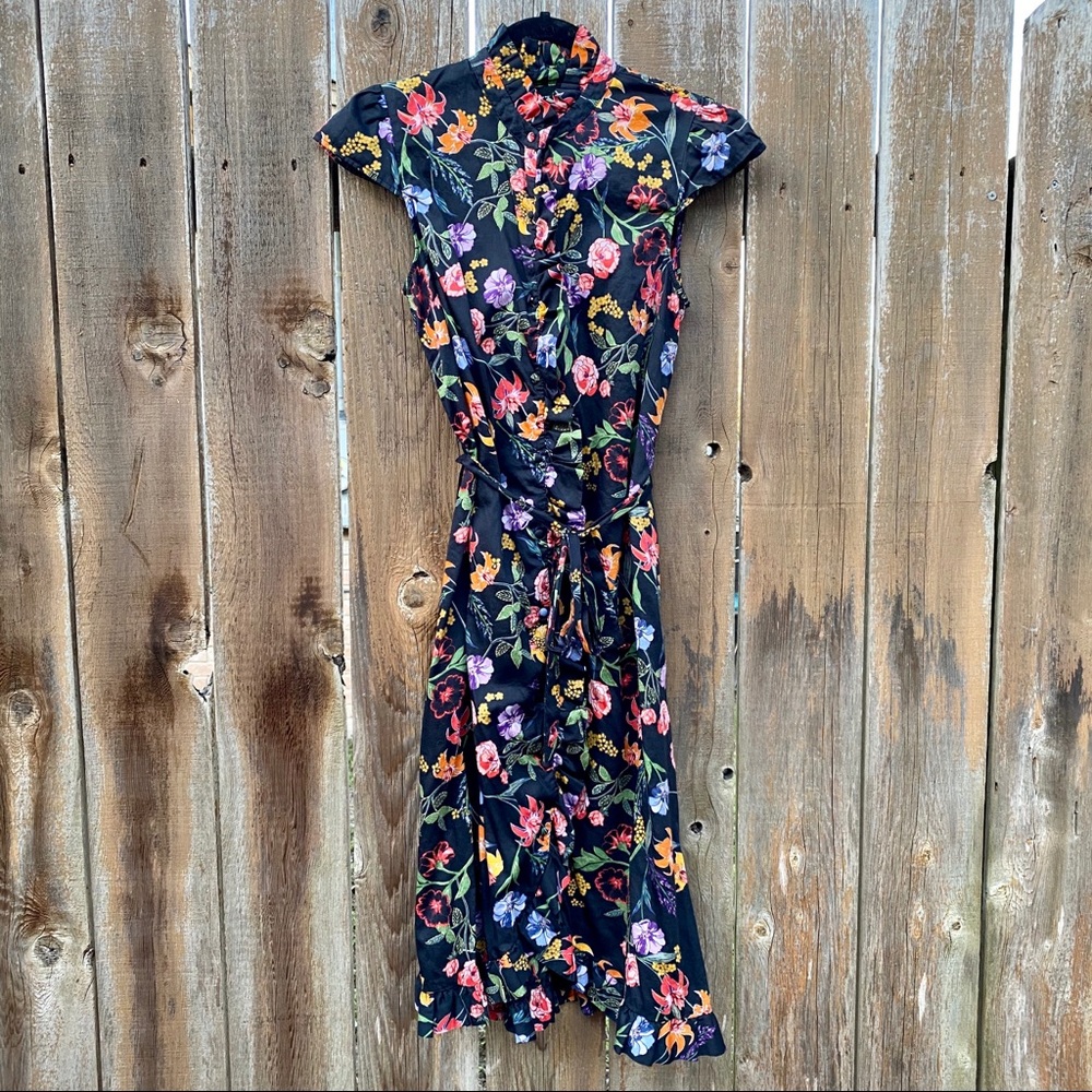 Who What Wear floral cap sleeve dress